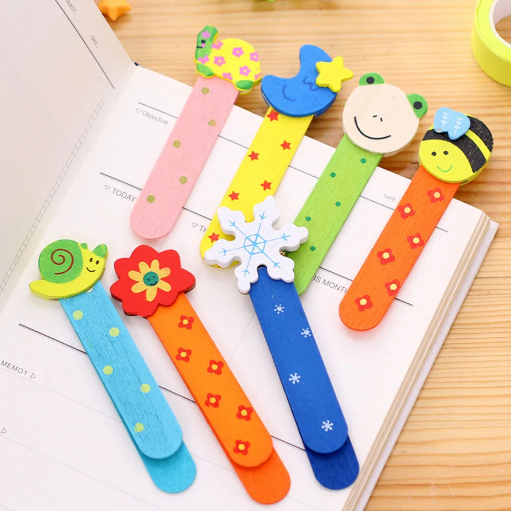 

20pcs Funny Cute Cartoon Animal Wooden Bookmarks Book Markers for Kids Teens Boys Girls Office School Supplies Random Style