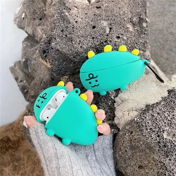 

Korean Popular Dinosaur case for airpods 1 box cute cartoon soft silicone shockproof earphone protect cover for apple AirPods 2