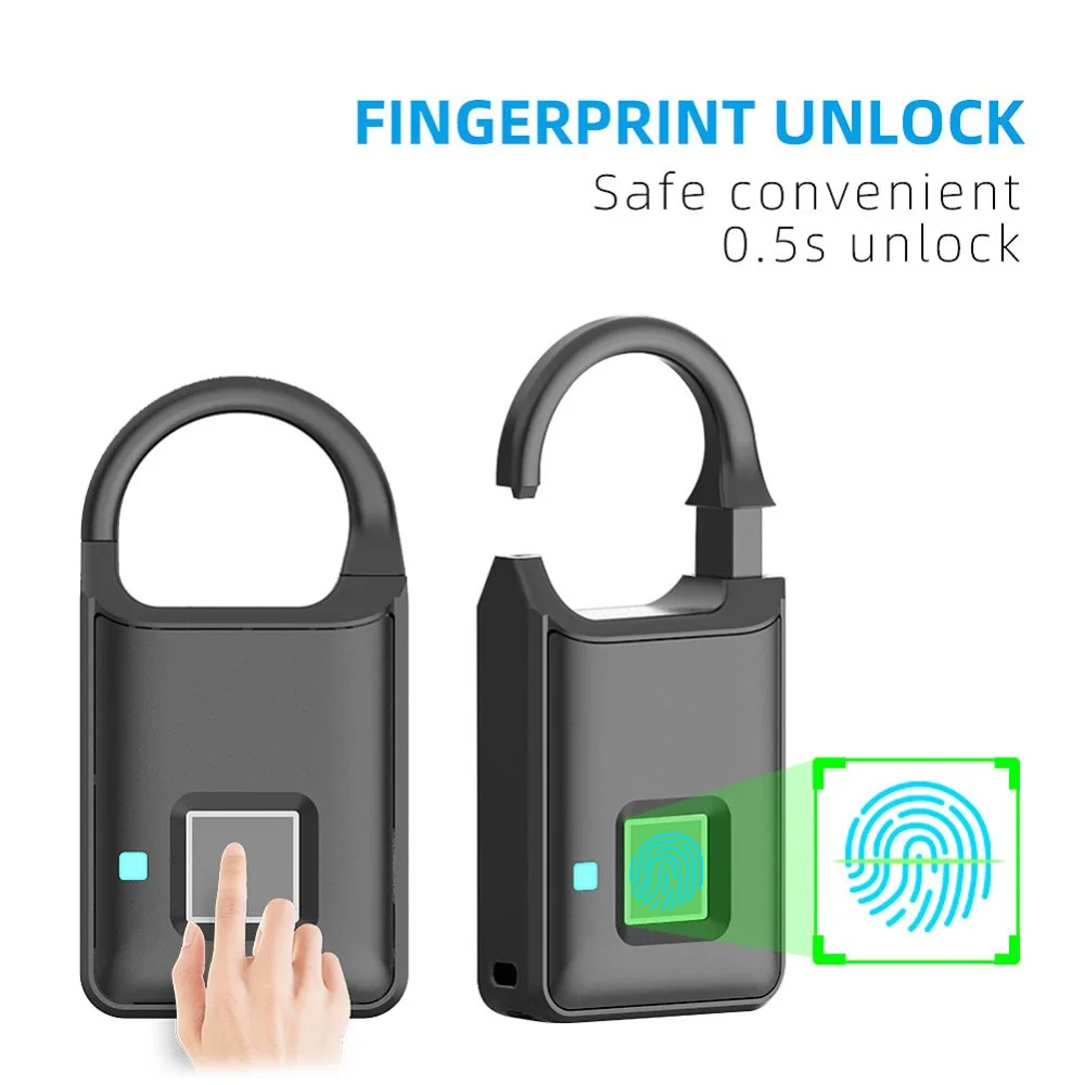 Безопасность Keyless USB Перезаряжаемый дверной замок с идентификацией через отпечатки пальцев отпечаток пальца Смарт Быстрый разблокировка цинковый сплав металлический электронный замок
