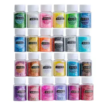 

24 Bottles Nail Art Sequins Shinning Filling Flash Glitter Powder UV Epoxy Resin Pigment Dust Manicure DIY Fingers Beauty Decor