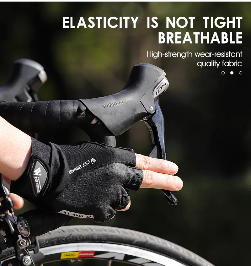 WEST ขี่จักรยานกีฬาขี่จักรยานถุงมือ Touch Screen ผู้ชายผู้หญิง MTB จักรยานถุงมือวิ่งออกกำลังกายฟิตเนสขี่ถุงมือรถจักรยานยนต์ถุงมือ