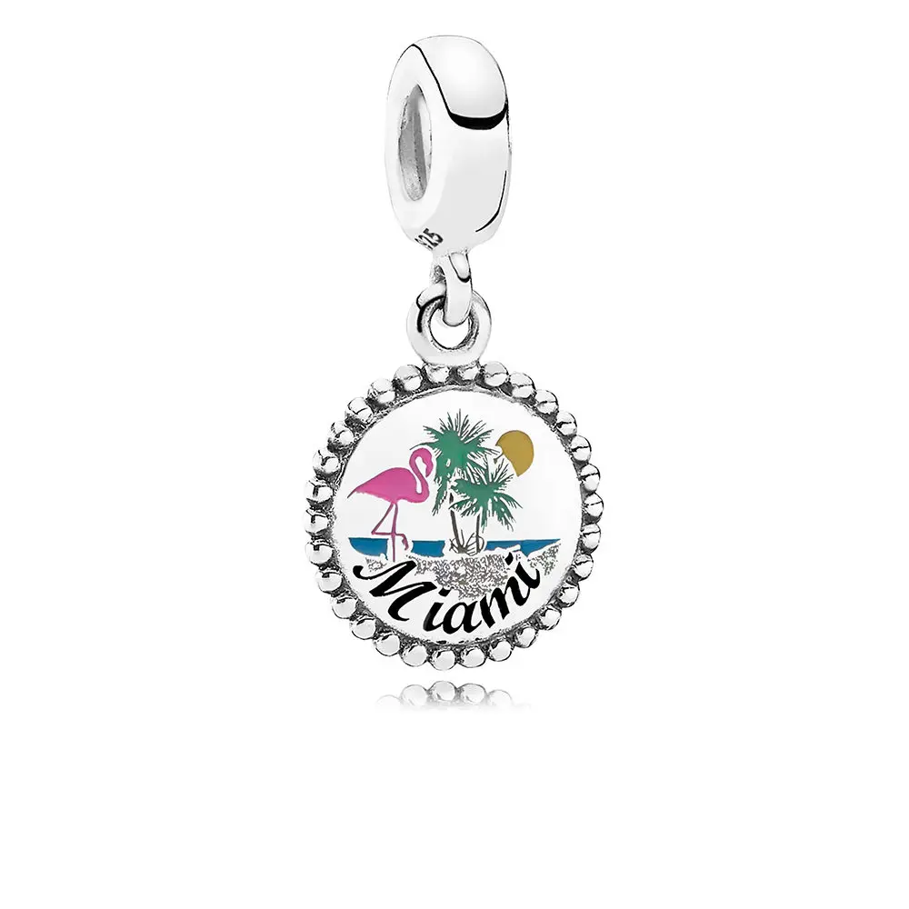 

CHAMSS 2019 Summer S925 Sterling Silver New Miami Beach Dangle Charm Original 1:1 European Female DIY Bracelet Romantic Jewelry