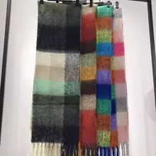 Женские шерстяные шарфы осень зима клетчатый шарф широкие решетки длинная шаль обертывание одеяло теплый палантин(этикетка отправлена в посылка