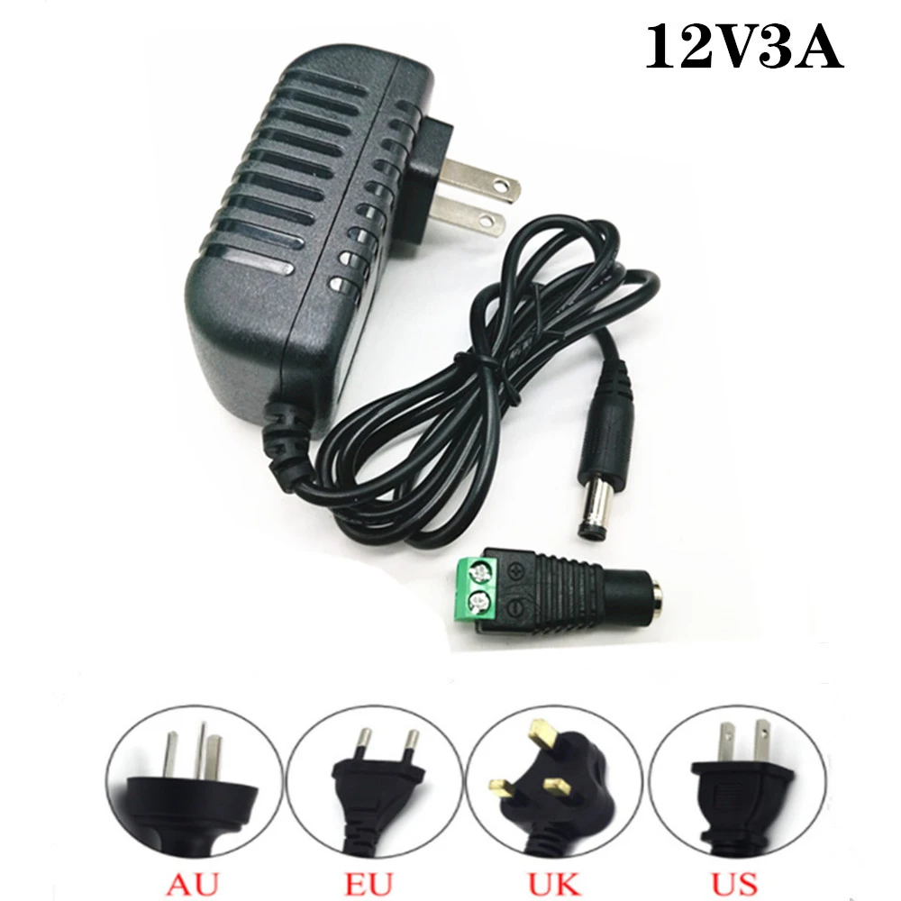 12V 3A 36W DC EU/US UK AU Universele POWER Supply ADAPTER Transformer LED  Strip Light|Lighting Transformers| - AliExpress