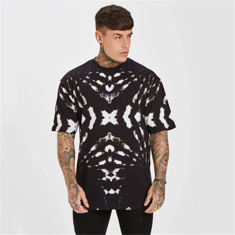 

Men's Punk Style Hip Hop High Street Shirts Le Parkour Military Prints Summer Short Sleeve Quick Dry Breathable O-neck Tee Tops