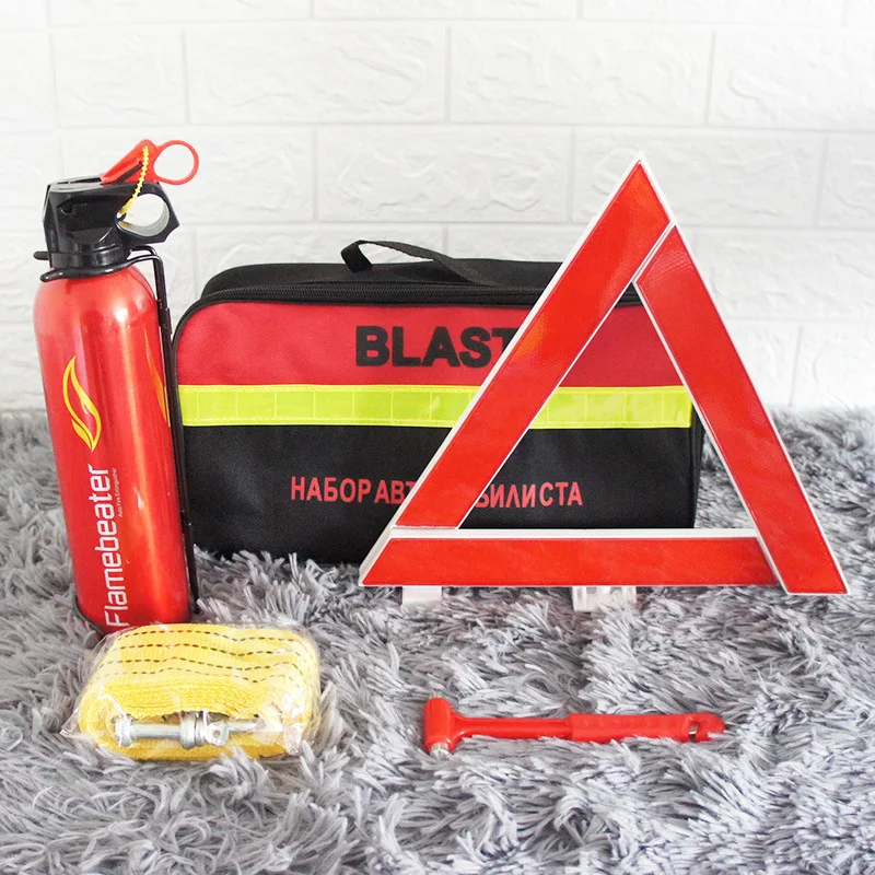 

Car Fire Extinguisher Small Portable Car Emergency Rescue Kit Car Set Multi-functional Medical Care First Aid Kit