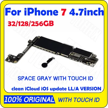 

For iPhone 7 4.7inch Motherboard Unlock Mainboard With Touch ID/Without Touch ID Plate 100% Original IOS Installed Logic Board