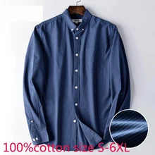Новое поступление хлопок мужские рубашки с длинным рукавом тонкие полосы молодых мужчин чисто повседневные рубашки плюс размер S M L XL 2XL 3XL 4XL 5XL 6XL