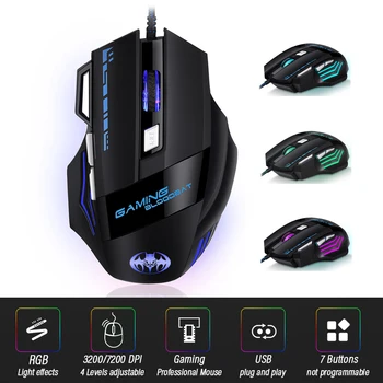

Ergonomic Wired Gaming Mouse Computer-Mice Gamer Wired Laptop Usb-Cable Adjustable LED Optical Professional Gamer Mouse 7200DPI
