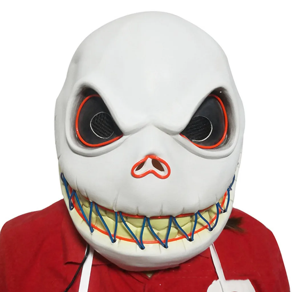 

Halloween Masks Adult Shark Style Mask Melting Face Adult Latex Costume Halloween Scary LED Mask Mascaras De Halloween @45