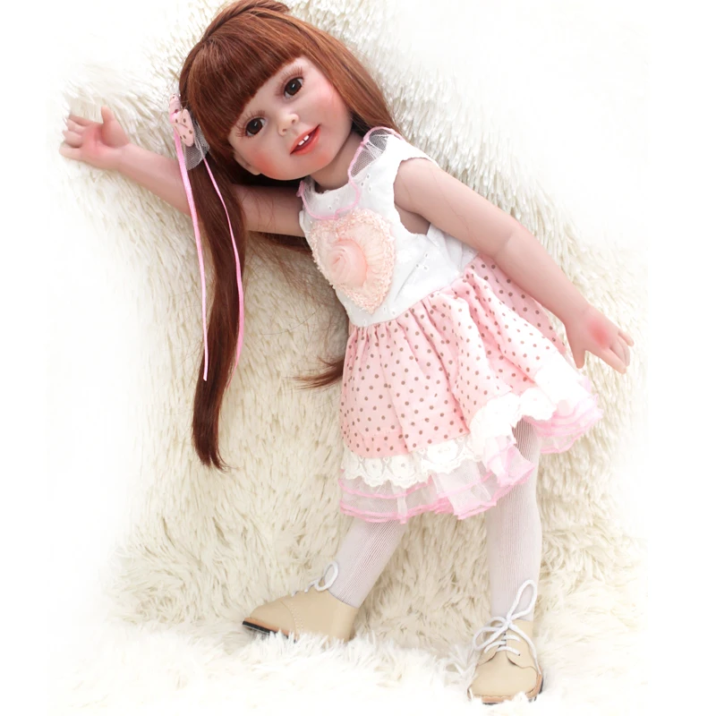 

20Inch 50cm Reborn Doll Hard Silicone Pink Sweet Girl Big Eyes Cute Rebirth Baby Reality Bebe Dolls Kids Toy Children's Playmate