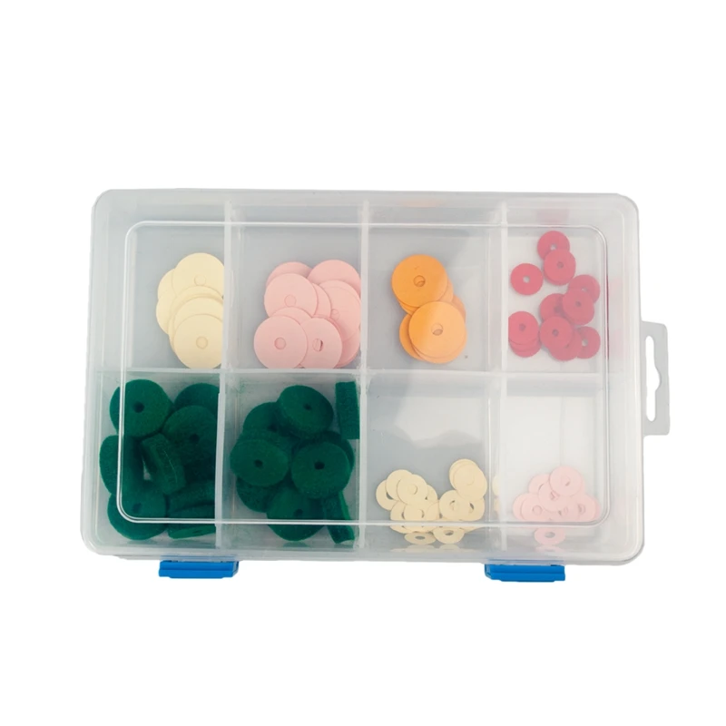 

Piano Keyboard Felts and Punchings Complete Set for Regulating Keys Punchings Repair Parts Fives Colors Set with Plastic Box