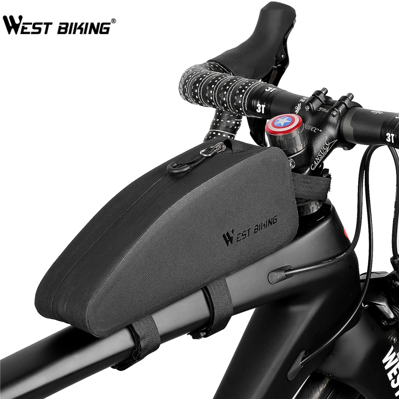 buy WEST BIKING MTB Road Bike Bags for Bicycle Cycling Top Front Tube Frame Bag Full Waterproof Bicycle Pannier Case Storage Bag