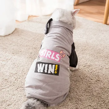 

Cat Clothes winter Warm Fleece thickened cotton coat for small cat carton print pet two feet cotton coat