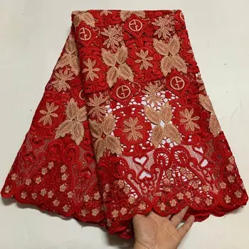 

2020 Latest French Net Lace Fabric Guipure Lace Embroidery African Cord Lace Fabric High Quality Nigerian Lace Fabric For Dress
