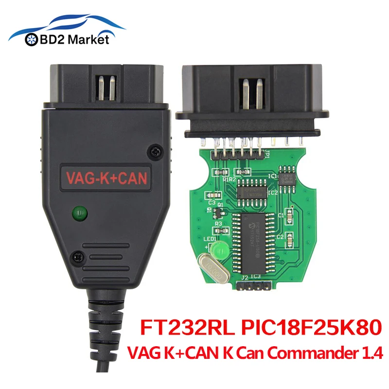 Диагностический кабель VAG K + CAN Commander 1 4 k can с чипом FTDI FT232RL v commander для VW/AUDI/SKODA/SEAT 5