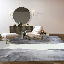 Post Современный стиль абстрактный серый художественный коврик для гостиной, большой размер Новое китайское украшение для дома машинный тканый прикроватный ковер