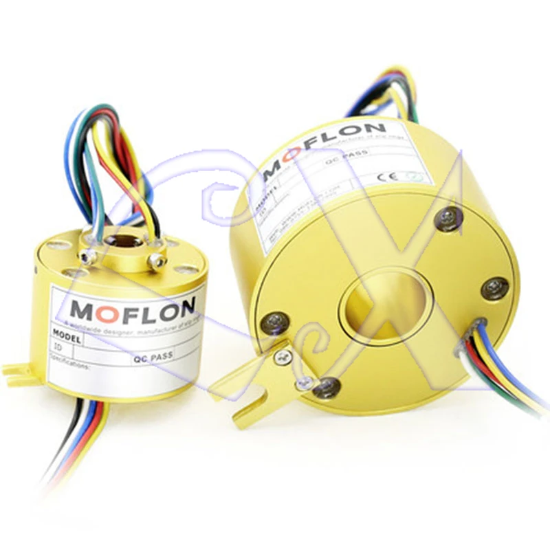 Slide ring rotating conductive collector brush through hole inner diameter 2 4 6 8 12 wire connector Slip contact ring