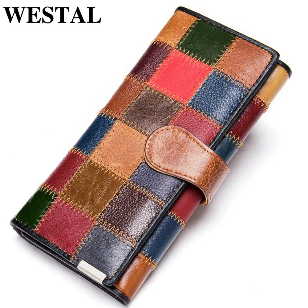 Coin Wallet Purses WESTAL Vintage Womens Clutch-Bag Phone Female for Cards 4203
