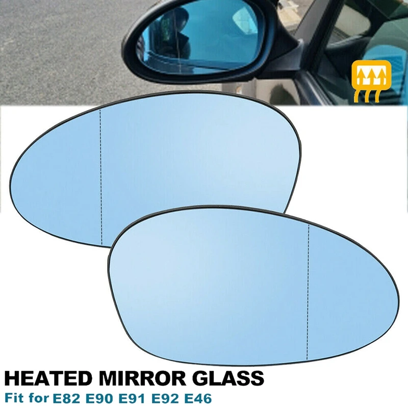 For BMW 3 series 2005-2008 Right Driver side Blue wing mirror glass 