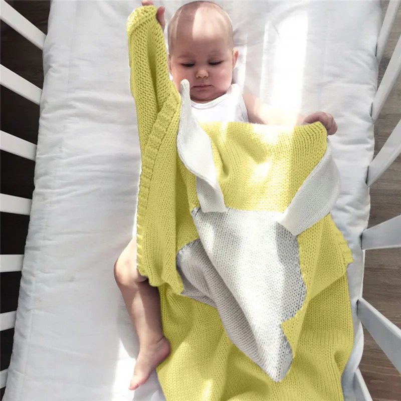 Knitted Baby Blanket Rabbit Soft and Warm Children's Bath Towel Blanket 73×108cm kocyk dla dziecka#4N22