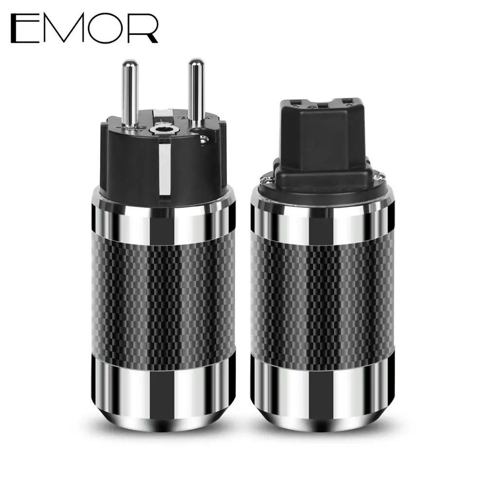 Black EMOR Высокое качество динамик ЕС разъем питания абсолютно усилитель черные металлические вилки - Цвет: Black