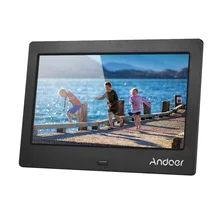 Andoer 7 дюймов ips HD Цифровая фоторамка Цифровая Музыка Видео часы с календарем пульт дистанционного управления Подставка Кронштейн для друзей подарок