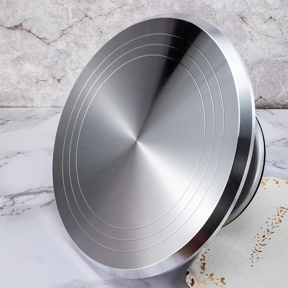  Non-Slip Tools Baking Home 12 Inch DIY Aluminum Alloy Round Cake Turntable Kitchen Decorating Displ