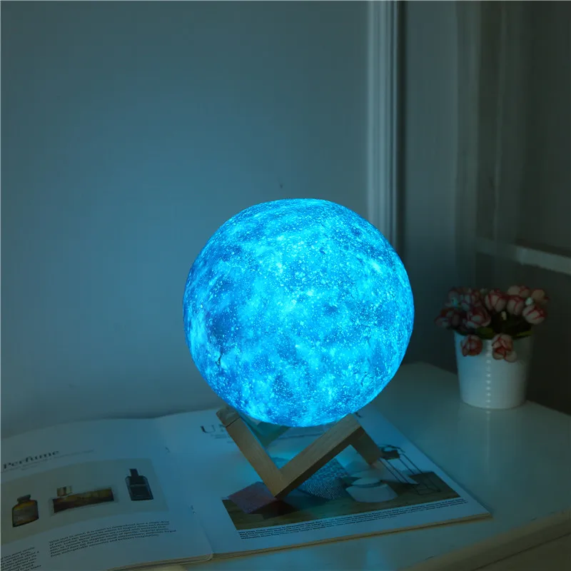 16-цвет 3D с рисунком звезды и луна лампы Красочный изменить тактильные декоратор подарок творческий USB светодиодный ночной Светильник Галактическая лампа