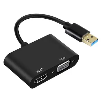 

AMKLE USB Type C HUB USB HDMI VGA Adapter USB-C 3.1 Video Combo Adapter 4K Video Thunderbolt Dongle for Macbook Samung Lenovo