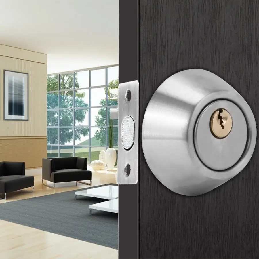 Stainless Steel Single Cylinder Safety Anti-Theft Bedroom Door Lock with Keys