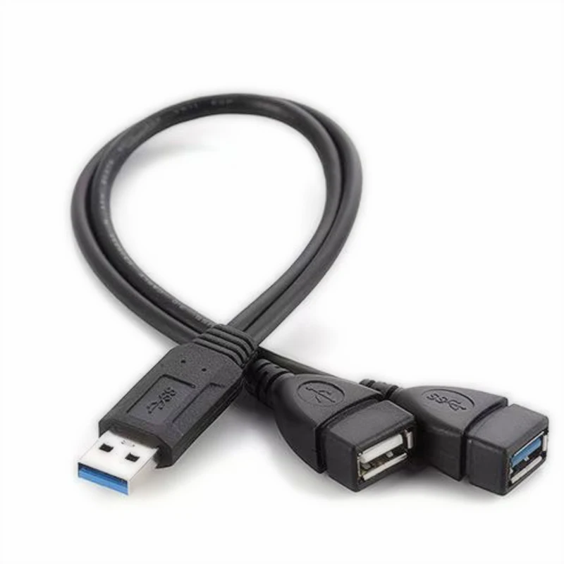 30CM USB 3.0 A Male To USB Female 2 Double Dual USB 2.0 Power Supply USB  Female Splitter Extension Cable HUB Charge For Printers - AliExpress