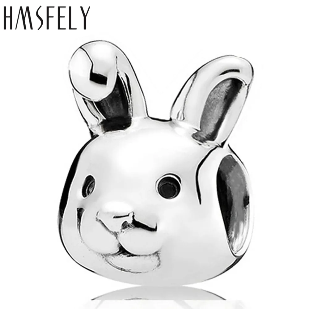 

HMSFELY European Big Hole Rabbit Beads For DIY Charm Bracelet Jewelry making Accessories 316l Stainless Steel Jewellery Bead
