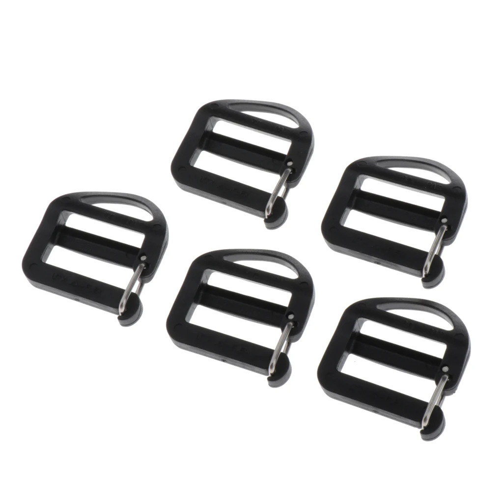 5 Pcs Ladder Lock Slider Backpack Straps Fastener bing Buckle for
