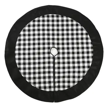 

Integrated Grid Christmas Tree Skirt Apron Carpet Floor Mat Home New Year Party Festivals Christmas Home Decoration