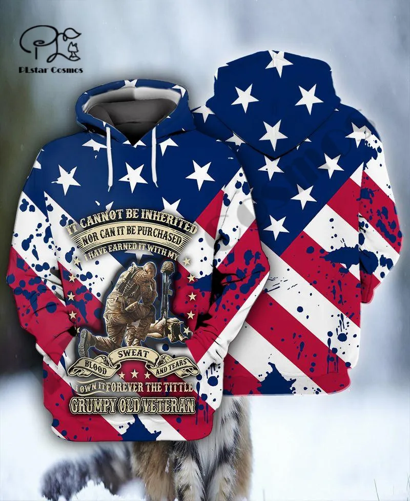 PLstar Cosmos 3DPrint Newest US Army Veteran Unique Aswome Men/Women men Cozy Hrajuku Повседневная Уличная одежда