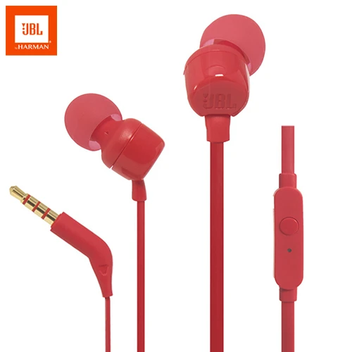 JBL Tune 110 auriculares internos con cable, dispositivo de audio estéreo  T110 de 3,5mm, con graves profundos, deportivos, para música móvil, con  micrófono, Rojo|Auriculares y audífonos| - AliExpress