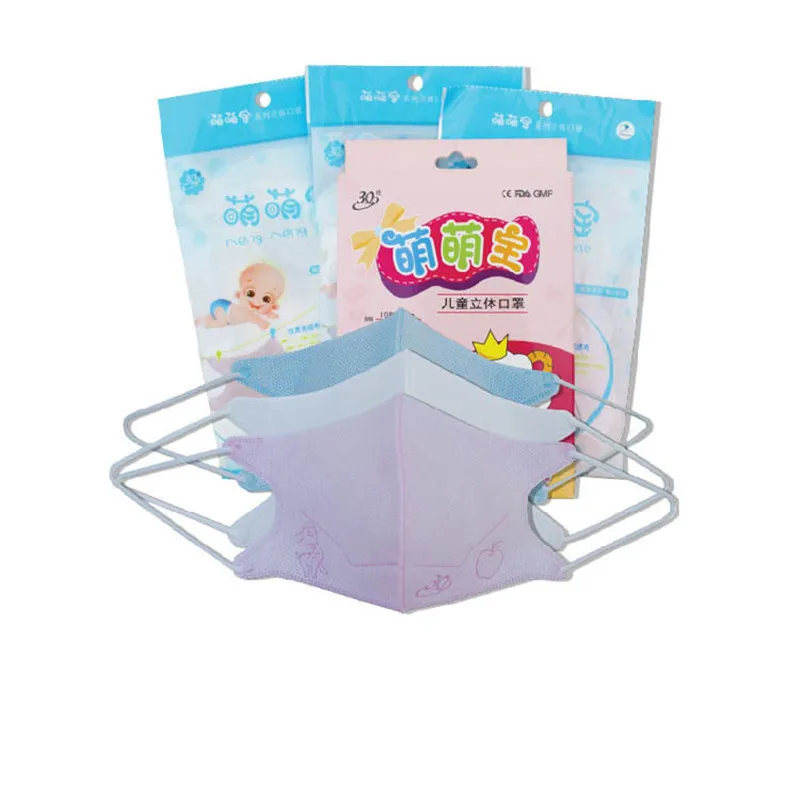 

3Q Meng Treasure Children Stereo Face Mask Disposable Cartoon Color Face Mask Dustproof Anti-fog Haze Manufacturers Direct Selli