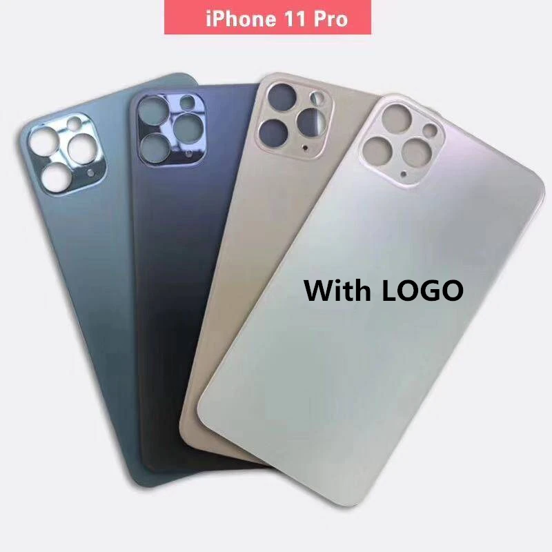 10 шт./лот, оптовая продажа, задняя крышка, стекло для iphone 11Pro Max, задняя крышка, корпус, запасные части с большим или нормальным отверстием