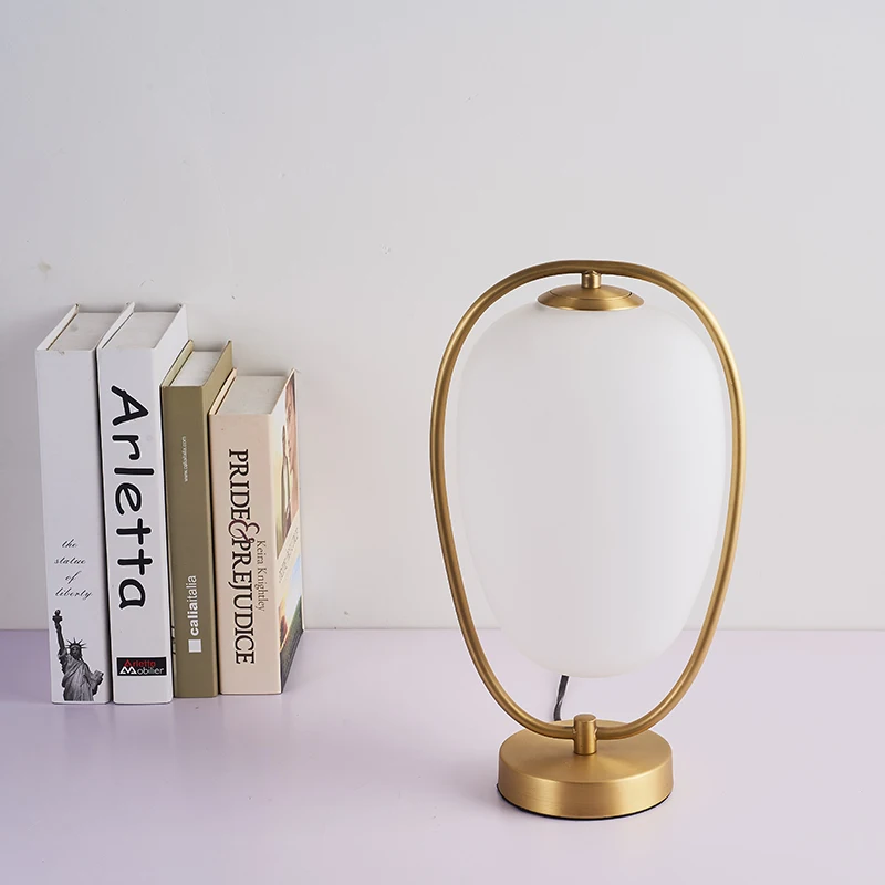 Simple Nordic Creative Glass Table Lamp Designer Sample Art Bedroom Lights Living Room Cafe Shop LED White Lighting | Освещение