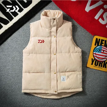 

Daiwa Fishing Vest for Men Outdoor Thermal Solid Pocket Vest Button Autumn Winter Sleeveless Jacket Hiking Sports Fishing Suit