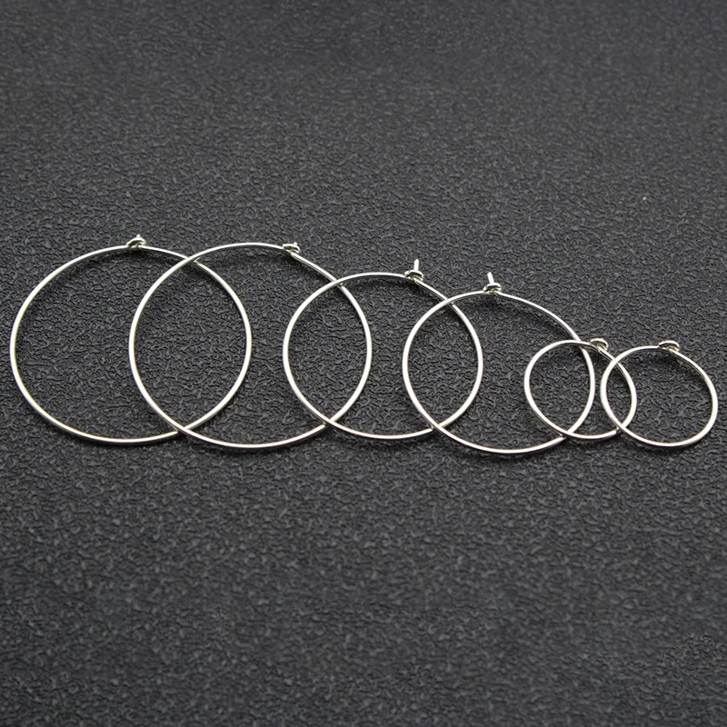 1 쌍 0.8mm 두꺼운 빅 서클 귀 와이어 귀걸이 후크 커넥터 DIY 귀걸이 쥬얼리 만들기 용품