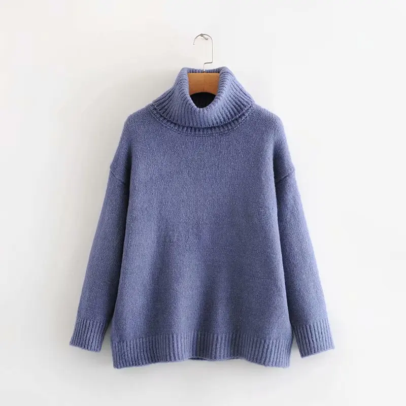 Huaxiafan, женские свитера, однотонный Зимний толстый пуловер, водолазка, джемперы, однотонный пуловер с длинным рукавом, повседневные топы, женские свитера