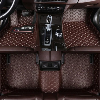 

Leather Custom Car Floor Mat for Mitsubishi Outlander 2003- 2016 2017 2018 Custom Auto Foot Pads Automobile Carpet Cover