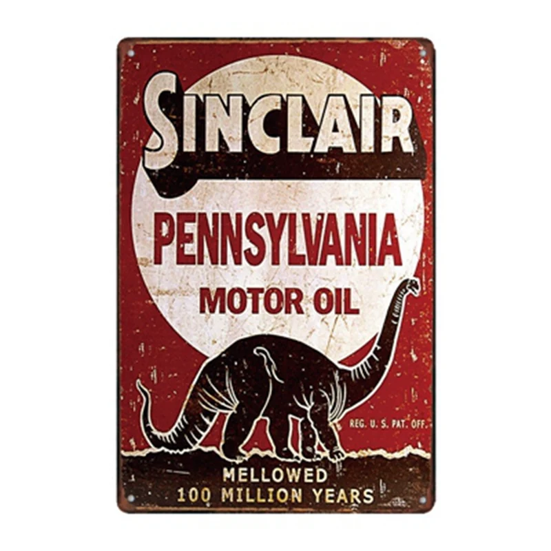 Motor Oil Signs Garage Metal Plaque Gas Station Tin Plate Retro Poster Home Decorative 20x30cm