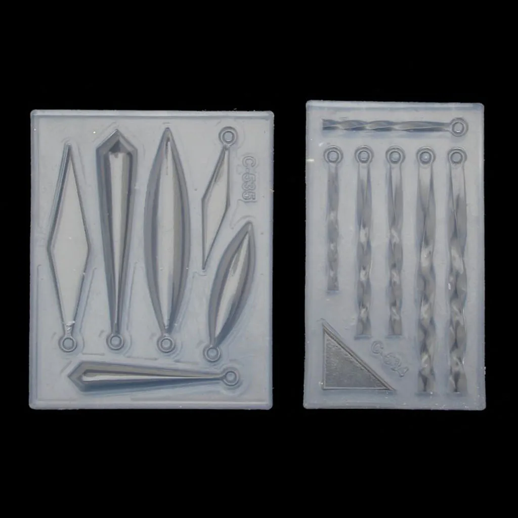 

2020 New 2Pcs Earring Necklace Bar Pendant Silicone Mold Epoxy Resin Molds Jewelry Tools