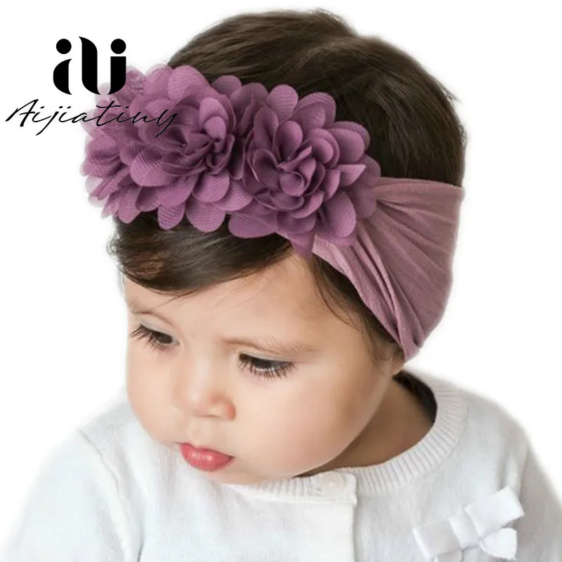 Venta caliente Diademas elásticas con flores para niña pequeña, accesorios para el cabello para niña pequeña, Diadema con lazo 3D 1zWX5k7oo