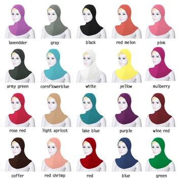 

Islamic Muslim Prayer Scarf Modal Plain Hijabs Women New Under Scarf Hat Bone Bonnet Cap Head Wear Neck Cover Burqa Hijab Turban