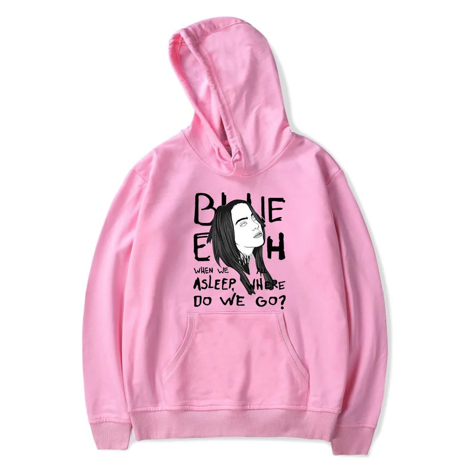 Pink-A Приграничный европейский и американский стиль для Billie Eilish принт тренд для мужчин и женщин с Повседневная Толстовка с капюшоном - Цвет: Pink-A
