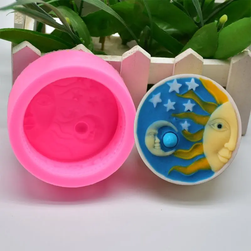 Солнце и луна ручной работы мыло силиконовые формы DIY выпечки Украшение торта мастикой эпоксидная форма